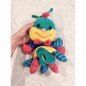 Kids II Vintage Caterpillar Plush Pull Toy Musical Sound Multi-Color Retro 90s